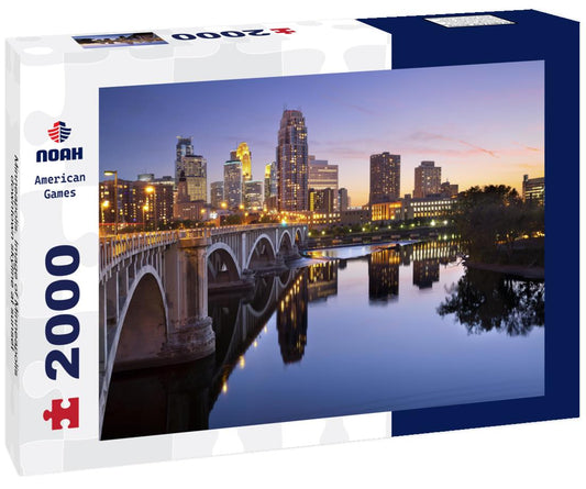 Noah Jigsaw Puzzle Minneapolis. Image of Minneapolis downtown skyline at sunset 2000 pieces