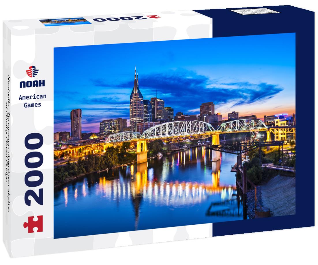 Noah Jigsaw Puzzle Nashville, Tennessee downtown skyline at Shelby Street Bridge 2000 pieces