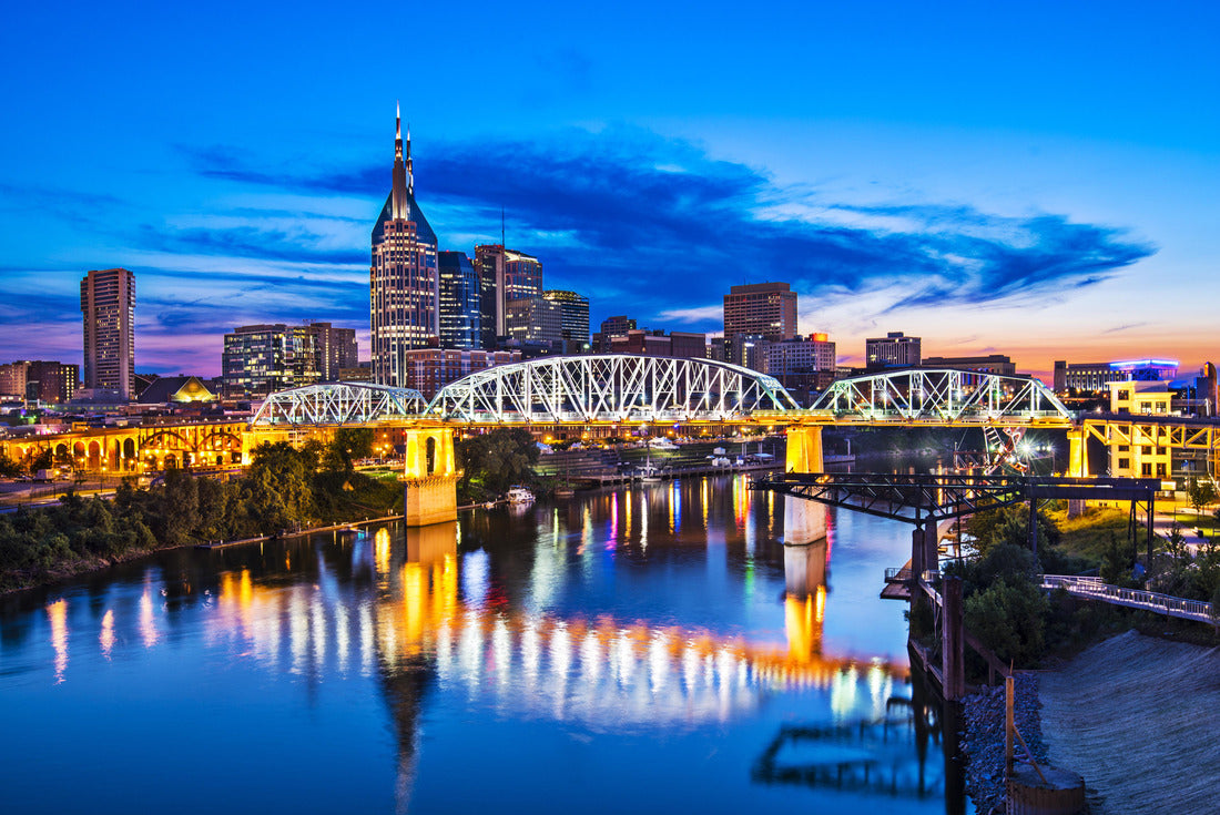 Noah Jigsaw Puzzle Nashville, Tennessee downtown skyline at Shelby Street Bridge 2000 pieces