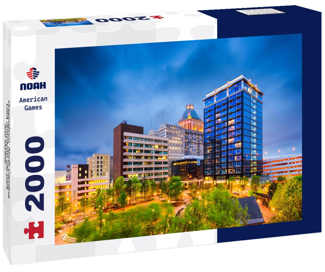 Noah Jigsaw Puzzle Greensboro, North Carolina, USA downtown city park and skyline 2000 pieces