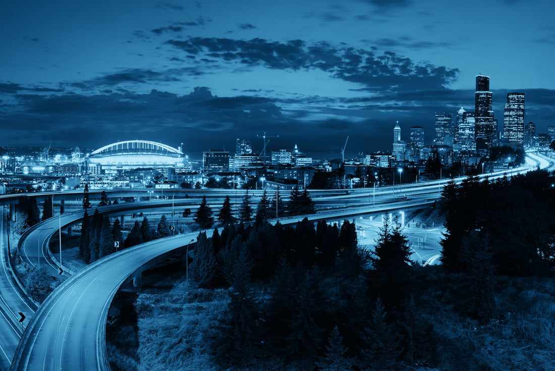 Noah Jigsaw Puzzle Seattle city view with urban architecture and traffic light trail 2000 pieces