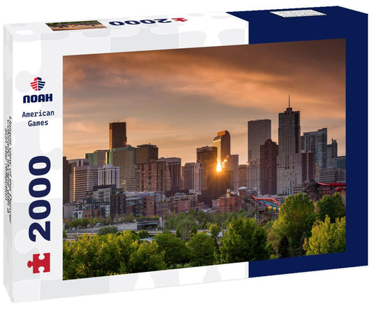 Noah Jigsaw Puzzle Unique view of the Denver Colorado skyline with a sun star reflection 2000 pieces
