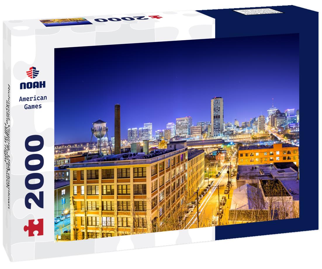 Noah Jigsaw Puzzle Richmond, Virginia, USA downtown skyline view from Church Hill at night 2000 pieces