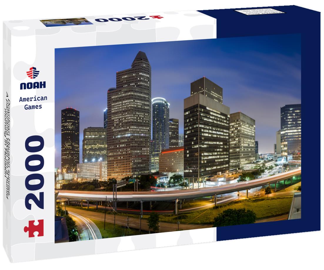 Noah Jigsaw Puzzle Downtown Houston sunrise. A panorama taken on a humid morning in Houston 2000 pieces