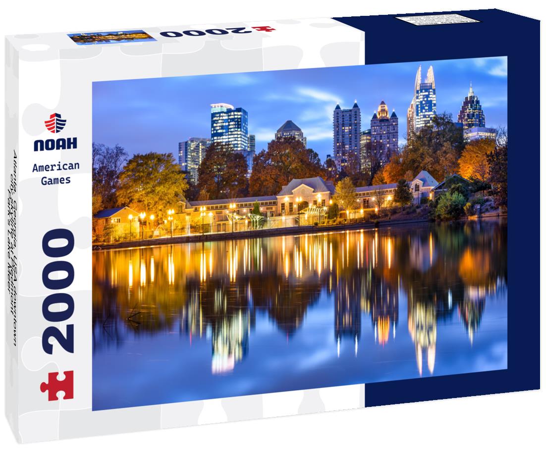 Noah Jigsaw Puzzle Atlanta, Georgia, USA downtown city skyline at Piedmont Park's Lake Meer 2000 pieces