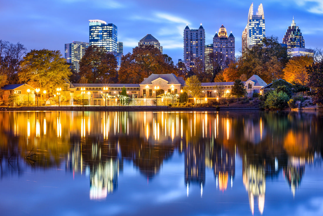 Noah Jigsaw Puzzle Atlanta, Georgia, USA downtown city skyline at Piedmont Park's Lake Meer 2000 pieces