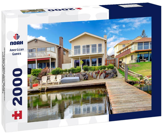 Noah Jigsaw Puzzle Waterfront lake house exterior. Lake Meridian, Kent. Washington State. USA 2000 pieces