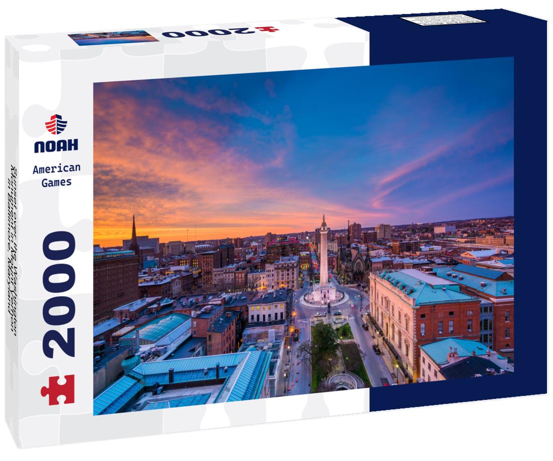Noah Jigsaw Puzzle Sunset over the Washington Monument in Mount Vernon, in Baltimore, Maryland 2000 pieces
