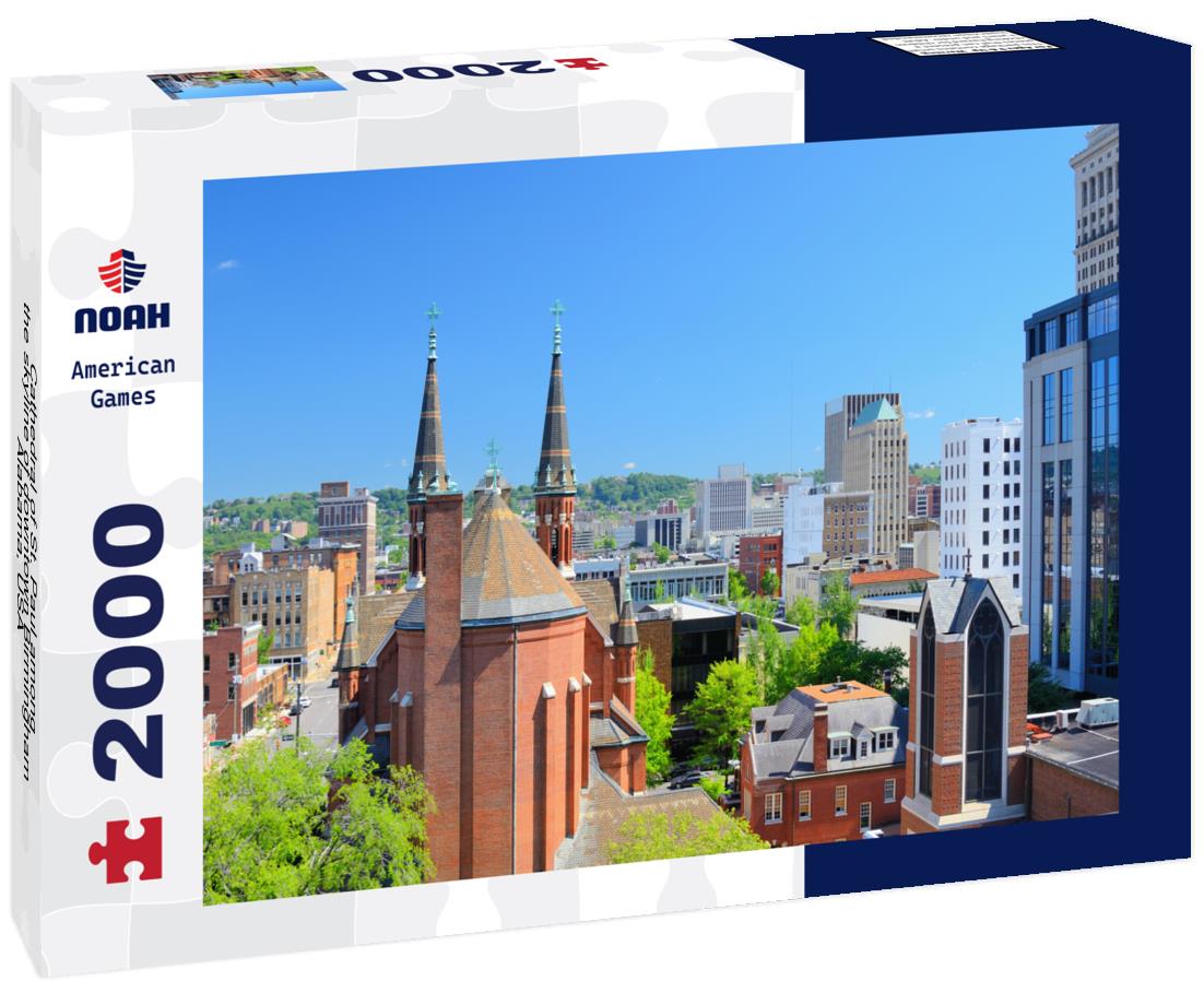 Noah Jigsaw Puzzle Cathedral of St. Paul among the skyline of downtown Birmingham, Alabama, USA 2000 pieces