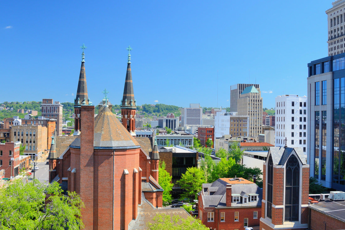 Noah Jigsaw Puzzle Cathedral of St. Paul among the skyline of downtown Birmingham, Alabama, USA 2000 pieces