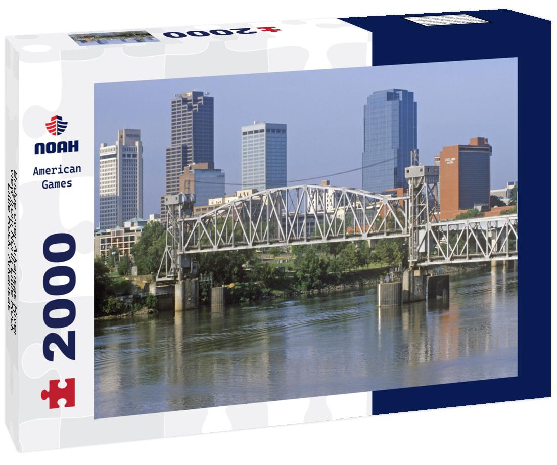 Noah Jigsaw Puzzle Bridge over Arkansas River view from North Little Rock, Little Rock, Arkansas 2000 pieces