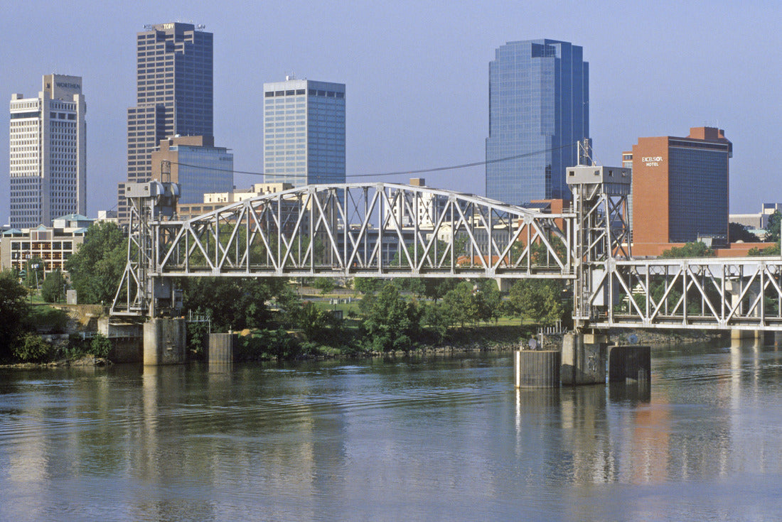 Noah Jigsaw Puzzle Bridge over Arkansas River view from North Little Rock, Little Rock, Arkansas 2000 pieces