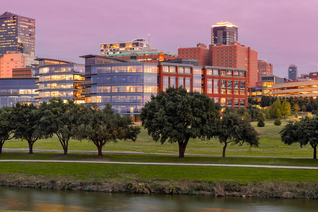 Noah Jigsaw Puzzle Panorama of downtown Fort Worth and Trinity River at Twilight - DFW North Texas 2000 pieces
