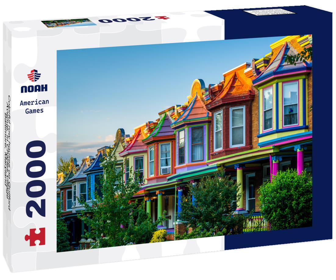 Noah Jigsaw Puzzle Colorful row houses on Guilford Avenue, in Charles Village, Baltimore, Maryland 2000 pieces