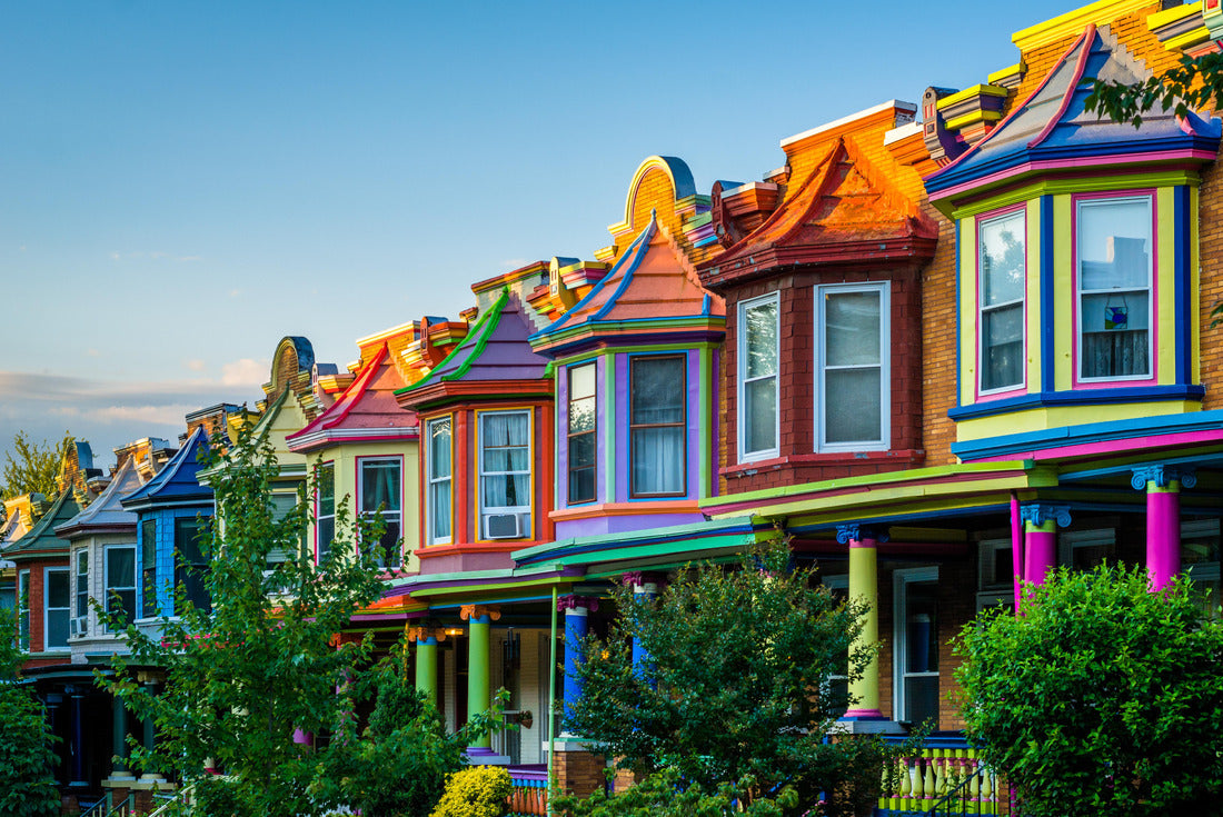 Noah Jigsaw Puzzle Colorful row houses on Guilford Avenue, in Charles Village, Baltimore, Maryland 2000 pieces