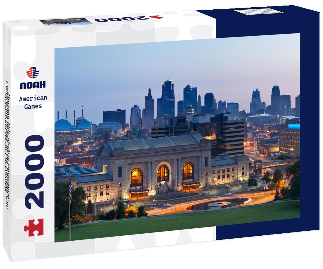 Noah Jigsaw Puzzle Kansas City skyline panorama. Panoramic image of the Kansas City downtown district at sunrise 2000 pieces