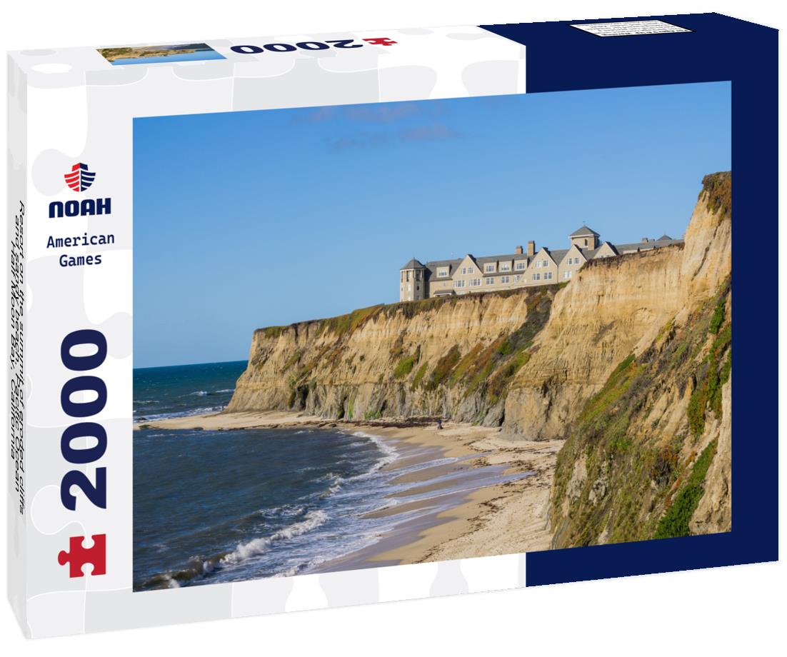 Noah Jigsaw Puzzle Resort on the summit of eroded cliffs and sandy beach, Pacific Ocean, Half Moon Bay, California 2000 pieces