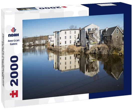 Noah Jigsaw Puzzle Houses on the Saco River. The river adjoining the two towns of Biddeford and Saco in Maine, USA 2000 pieces
