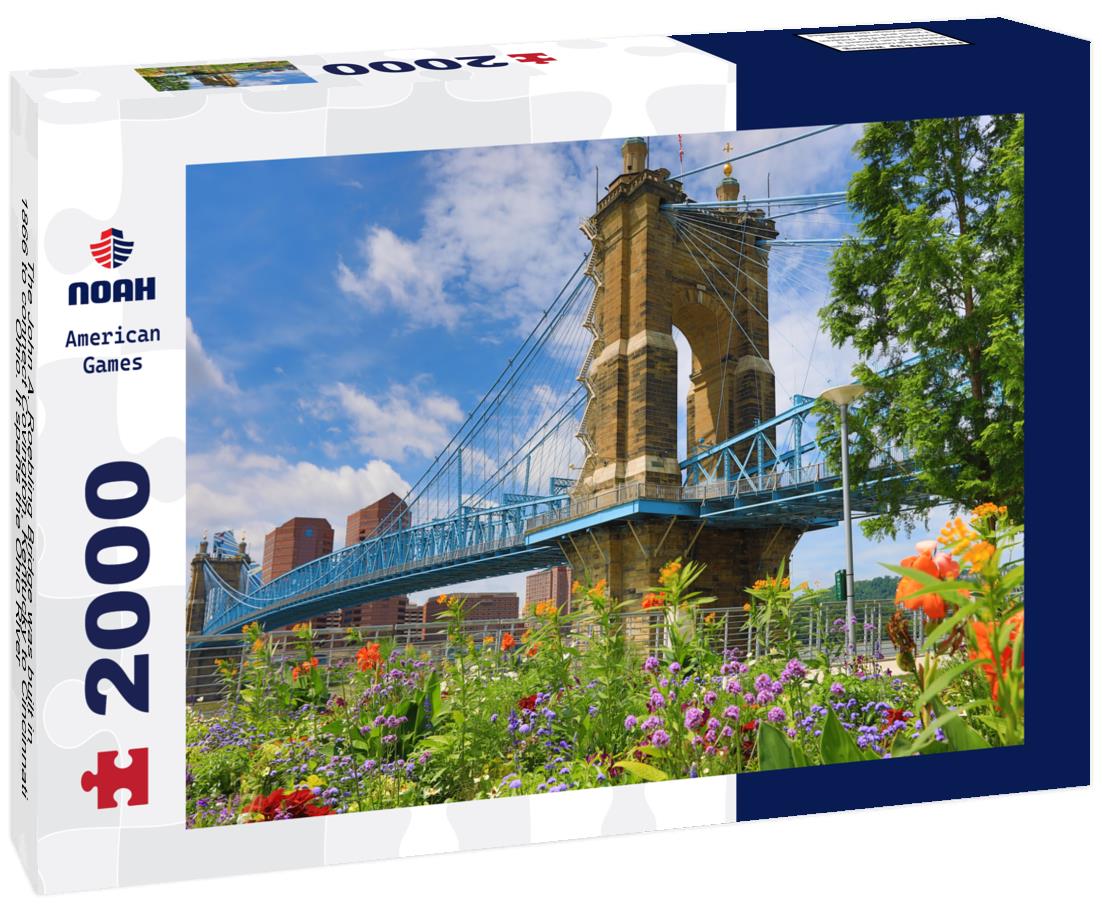 Noah Jigsaw Puzzle The John A. Roebling Bridge was built in 1866 to connect Covington, Kentucky to Cincinnati, Ohio. It spans the Ohio River 2000 pieces