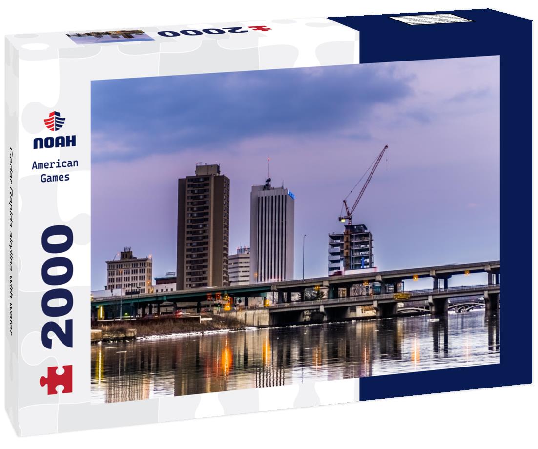 Noah Jigsaw Puzzle Cedar Rapids skyline with water 2000 pieces
