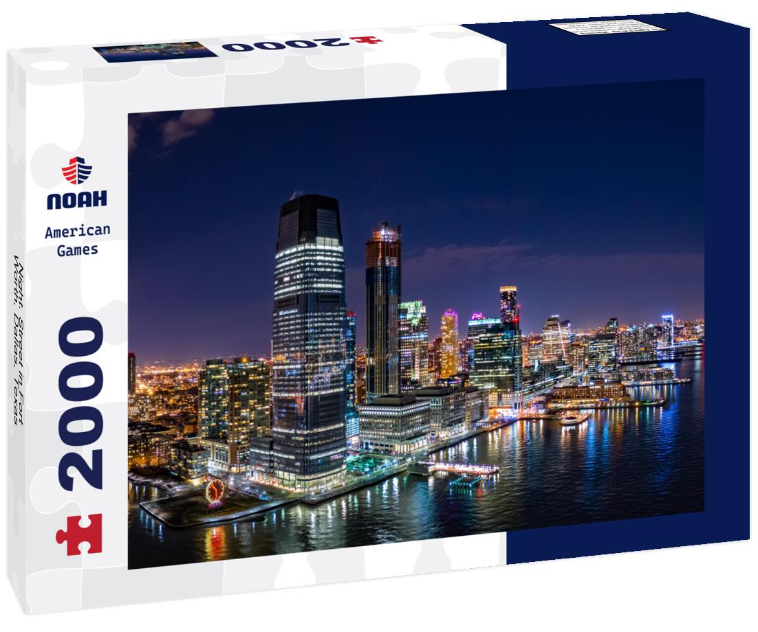 Noah Jigsaw Puzzle Night. Street in Fort Worth, Dallas, Texas 2000 pieces