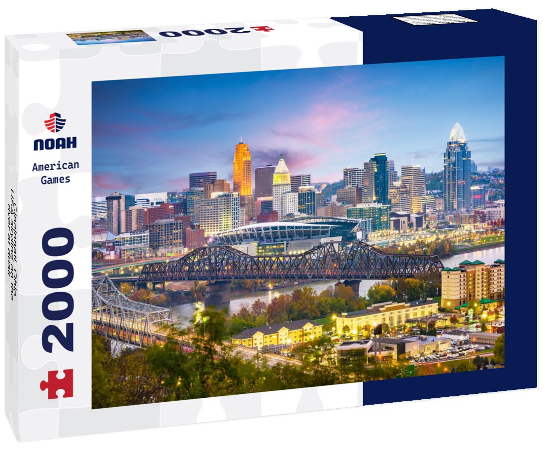 Noah Jigsaw Puzzle Cincinnati, Ohio, USA skyline on the river at dusk 2000 pieces