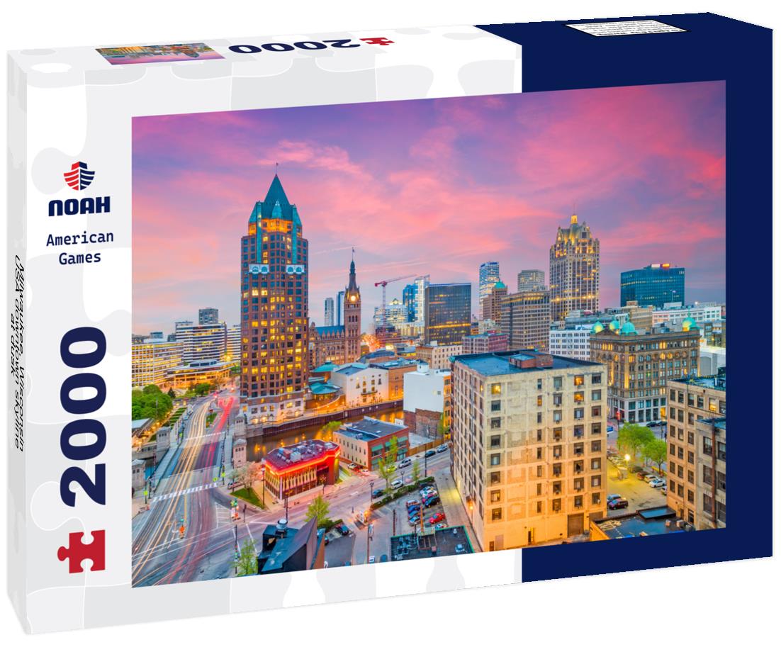 Noah Jigsaw Puzzle Milwaukee, Wisconsin, USA downtown skyline at dusk 2000 pieces