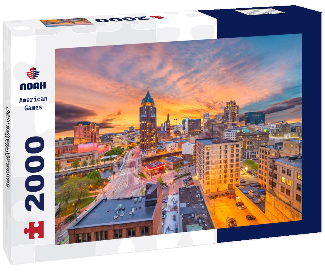 Noah Jigsaw Puzzle Milwaukee, Wisconsin, USA downtown skyline at dusk 2000 pieces