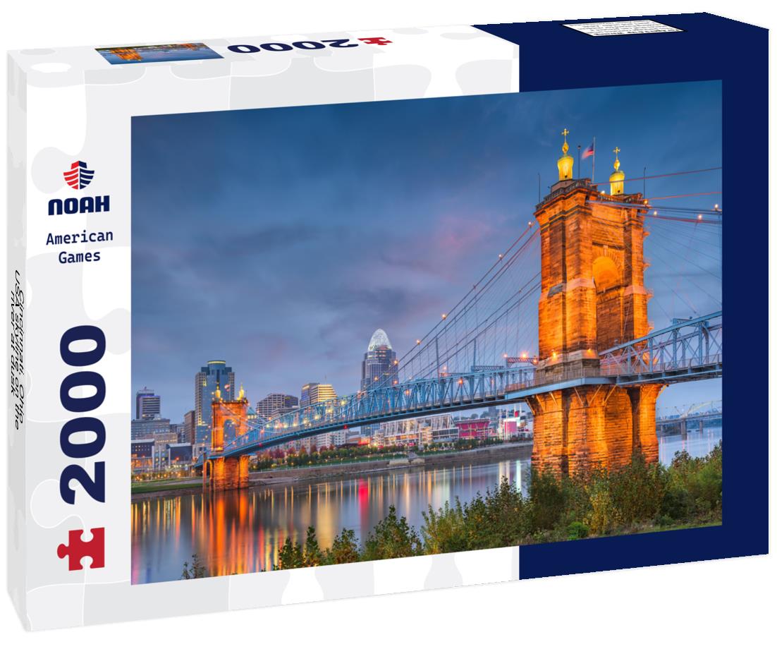 Noah Jigsaw Puzzle Cincinnati, Ohio, USA skyline on the river at dusk 2000 pieces