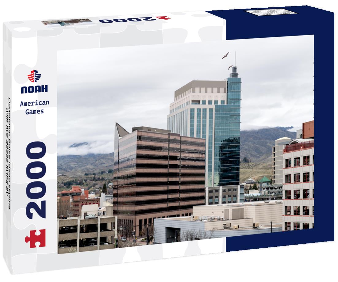 Noah Jigsaw Puzzle Downtown Boise Idaho skyline with two geese flying by 2000 pieces