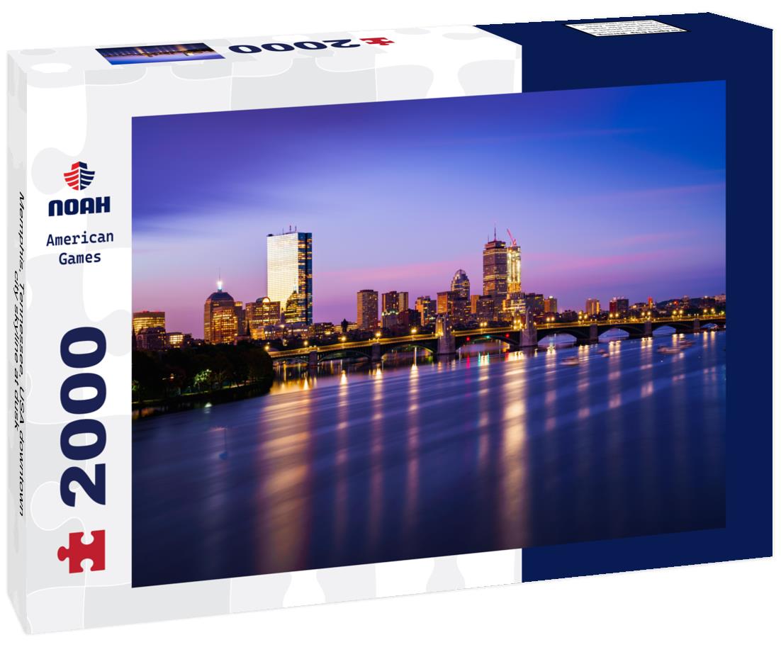 Noah Jigsaw Puzzle Memphis, Tennessee, USA downtown city skyline at dusk 2000 pieces