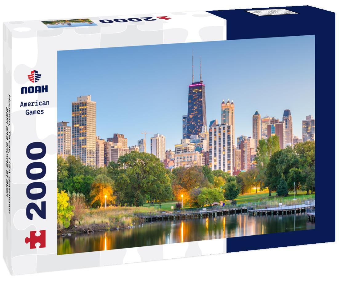 Noah Jigsaw Puzzle Houston, Texas, USA downtown park and skyline at dusk 2000 pieces