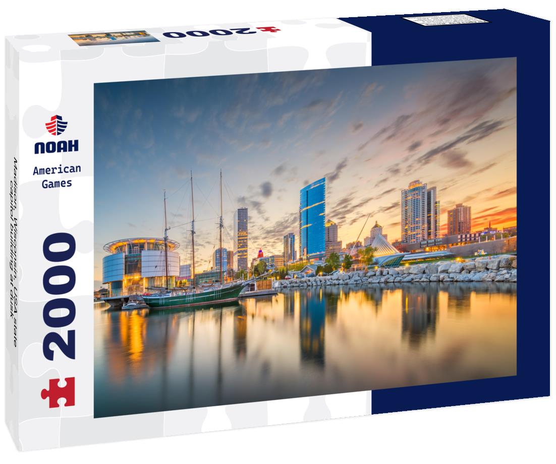 Noah Jigsaw Puzzle Madison, Wisconsin, USA state capitol building at dusk 2000 pieces