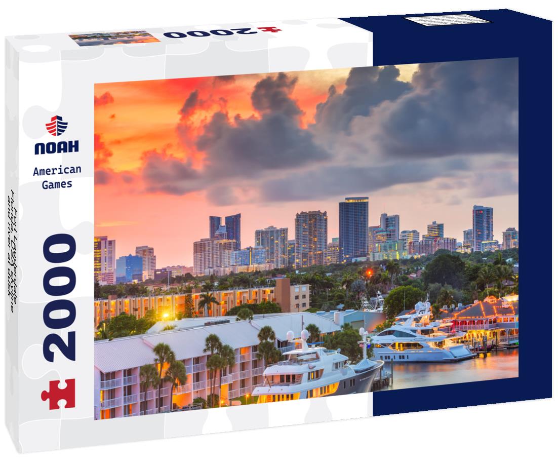 Noah Jigsaw Puzzle Fort Lauderdale, Florida, USA skyline and river at dusk 2000 pieces