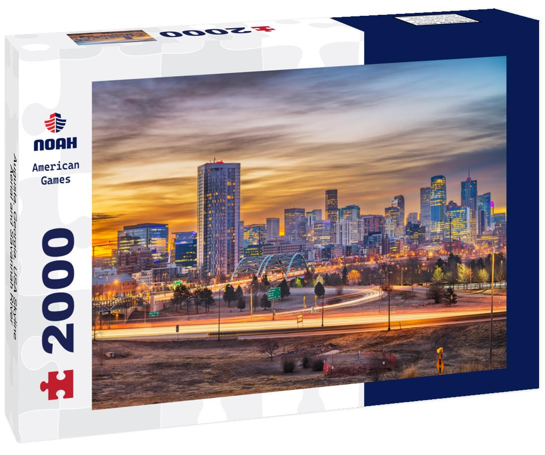 Noah Jigsaw Puzzle Augusta, Georgia, USA Skyline Aerial and Savannah River 2000 pieces