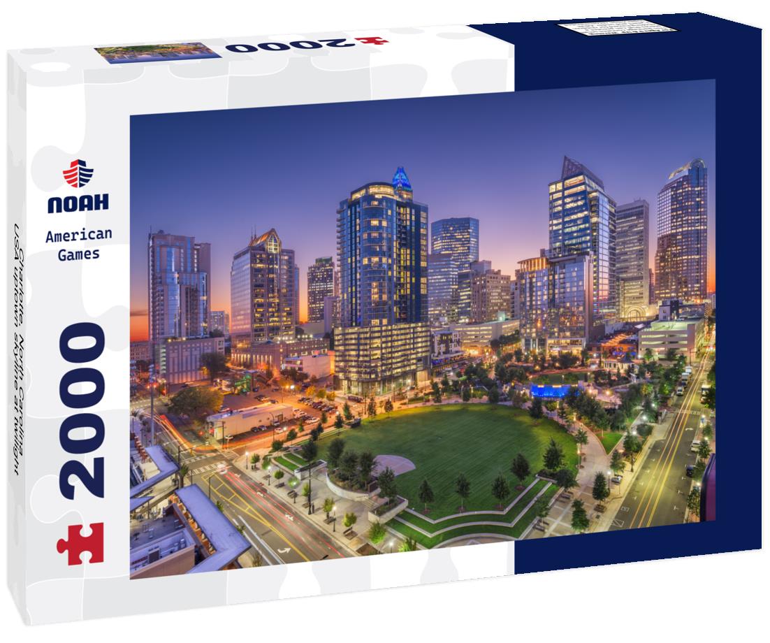 Noah Jigsaw Puzzle Charlotte, North Carolina, USA uptown skyline at twilight 2000 pieces