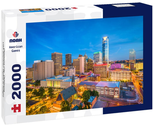 Noah Jigsaw Puzzle Oklahoma City, Oklahoma, USA downtown skyline at twilight 2000 pieces