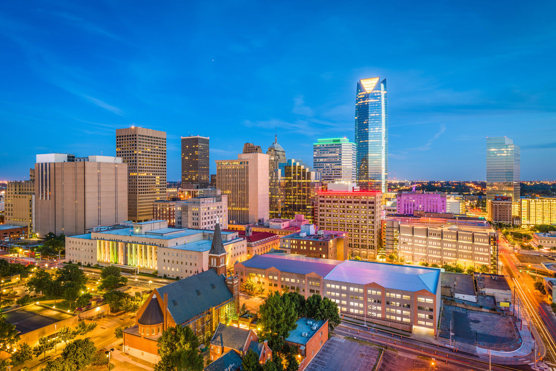 Noah Jigsaw Puzzle Oklahoma City, Oklahoma, USA downtown skyline at twilight 2000 pieces