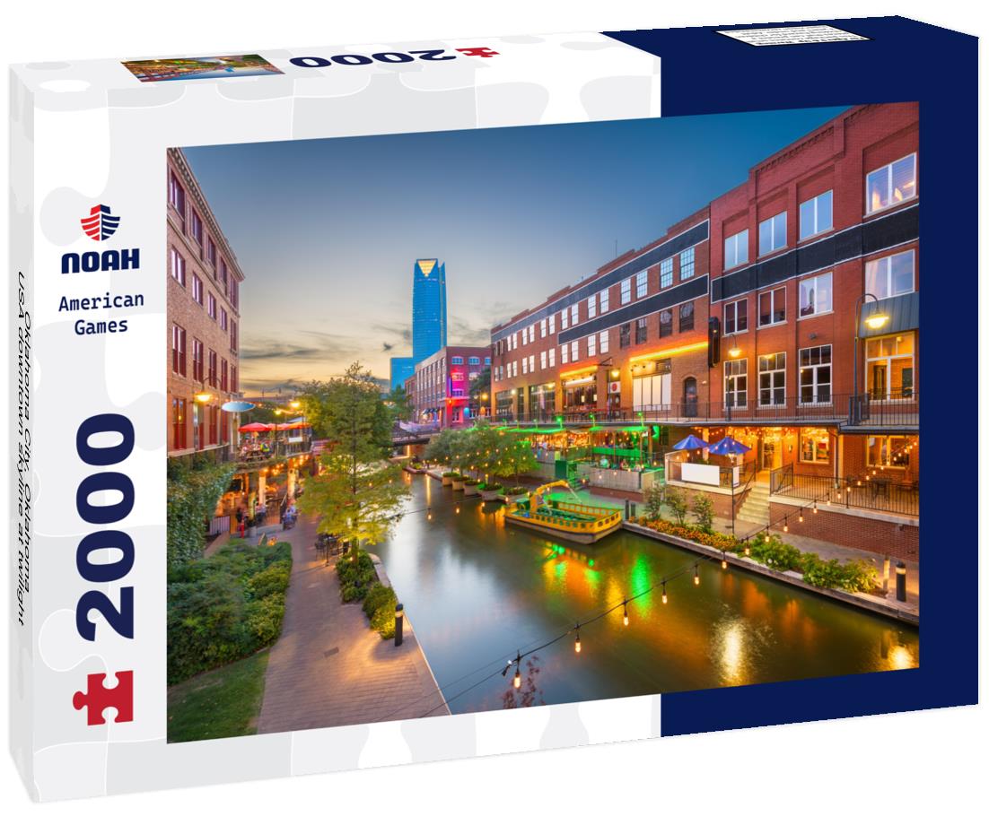 Noah Jigsaw Puzzle Oklahoma City, Oklahoma, USA downtown skyline at twilight 2000 pieces