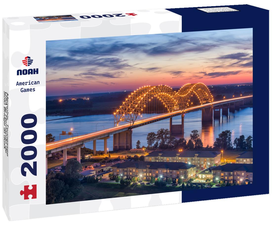 Noah Jigsaw Puzzle Memphis, Tennessee, USA at Hernando de Soto Bridge at dusk 2000 pieces