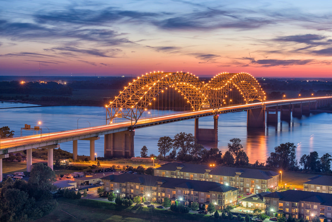 Noah Jigsaw Puzzle Memphis, Tennessee, USA at Hernando de Soto Bridge at dusk 2000 pieces