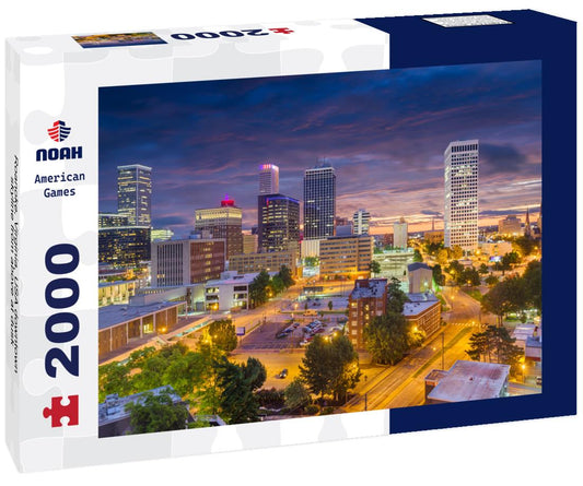 Noah Jigsaw Puzzle Roanoke, Virginia, USA downtown skyline from above at dusk 2000 pieces