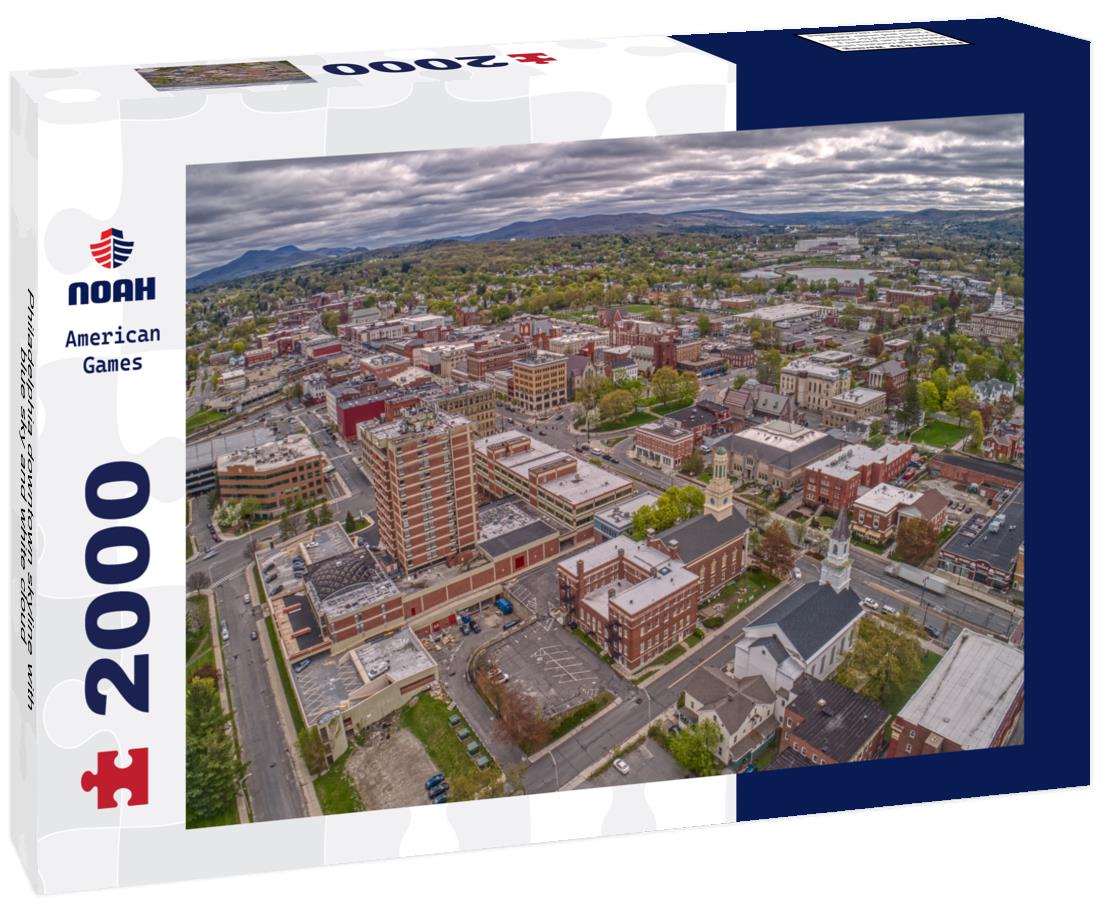 Noah Jigsaw Puzzle Philadelphia downtown skyline with blue sky and white cloud 2000 pieces