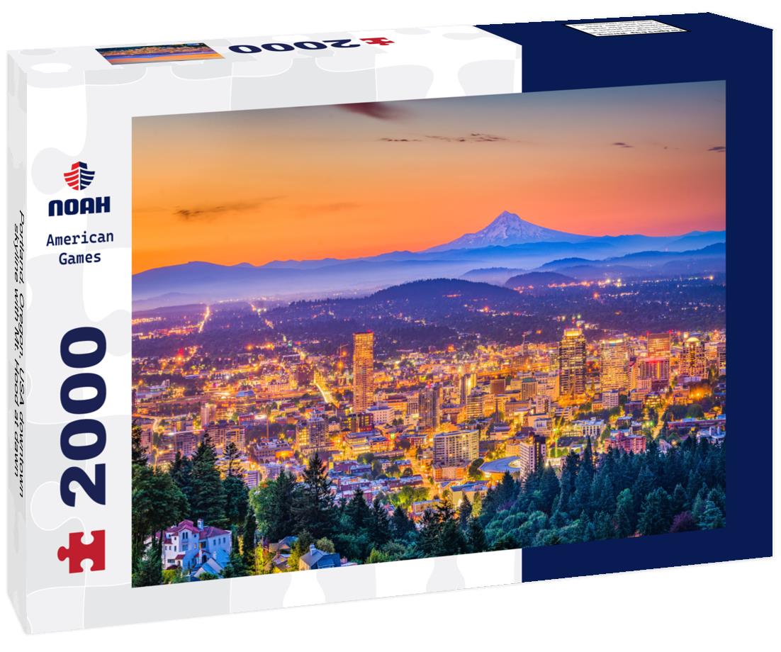 Noah Jigsaw Puzzle Portland, Oregon, USA downtown skyline with Mt. Hood at dawn 2000 pieces
