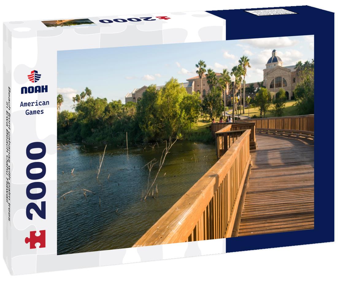 Noah Jigsaw Puzzle Beach front cabanas with palm trees in Ewa Beach Oahu Hawaii 2000 pieces