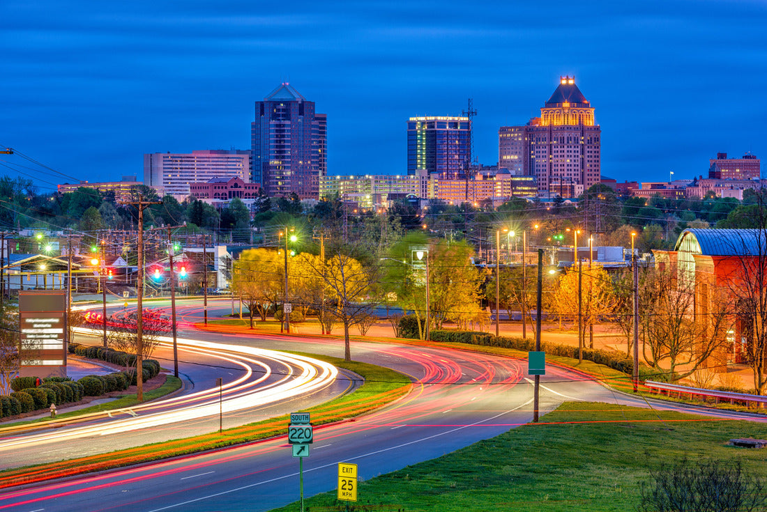 Noah Jigsaw Puzzle Greensboro, North Carolina, USA downtown skyline and highways 2000 pieces