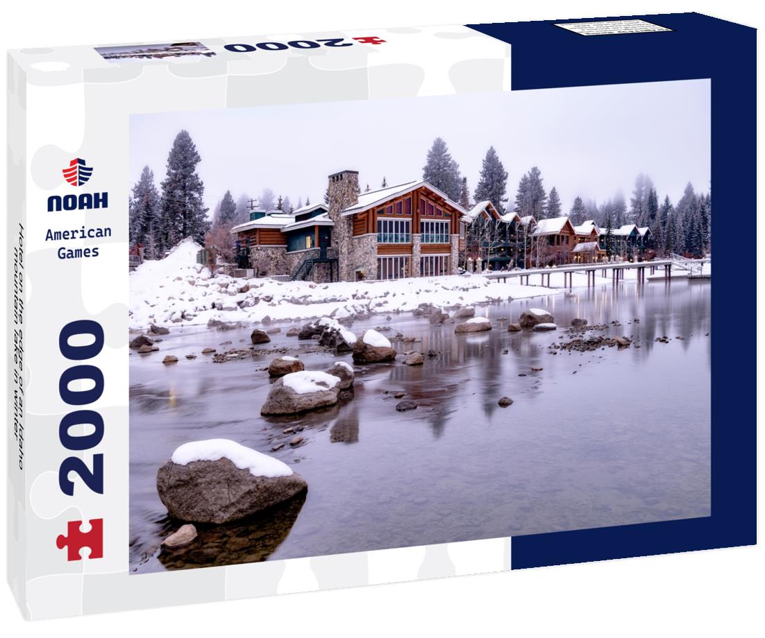 Noah Jigsaw Puzzle Hotel on the edge of an Idaho mountain lake in winter 2000 pieces