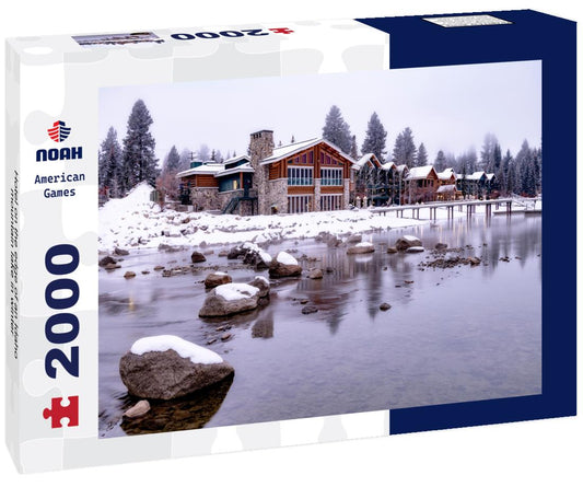 Noah Jigsaw Puzzle Hotel on the edge of an Idaho mountain lake in winter 2000 pieces
