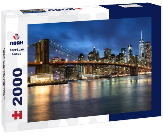 Noah Jigsaw Puzzle Brooklyn Bridge panorama at night, New York City, USA 2000 pieces