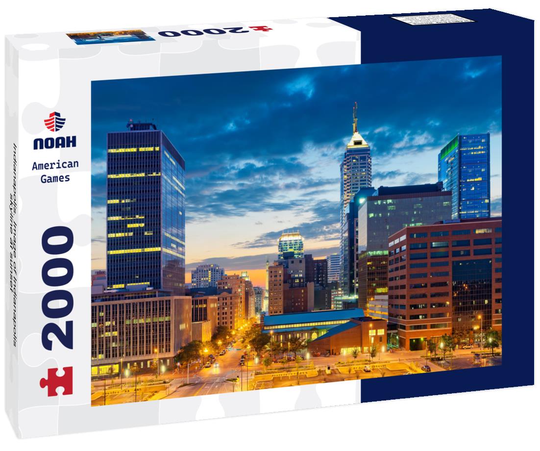 Noah Jigsaw Puzzle Indianapolis. Image of Indianapolis skyline at sunset 2000 pieces